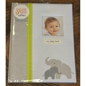 Carter's Just One You Baby Book Elephant Gray Memory Book